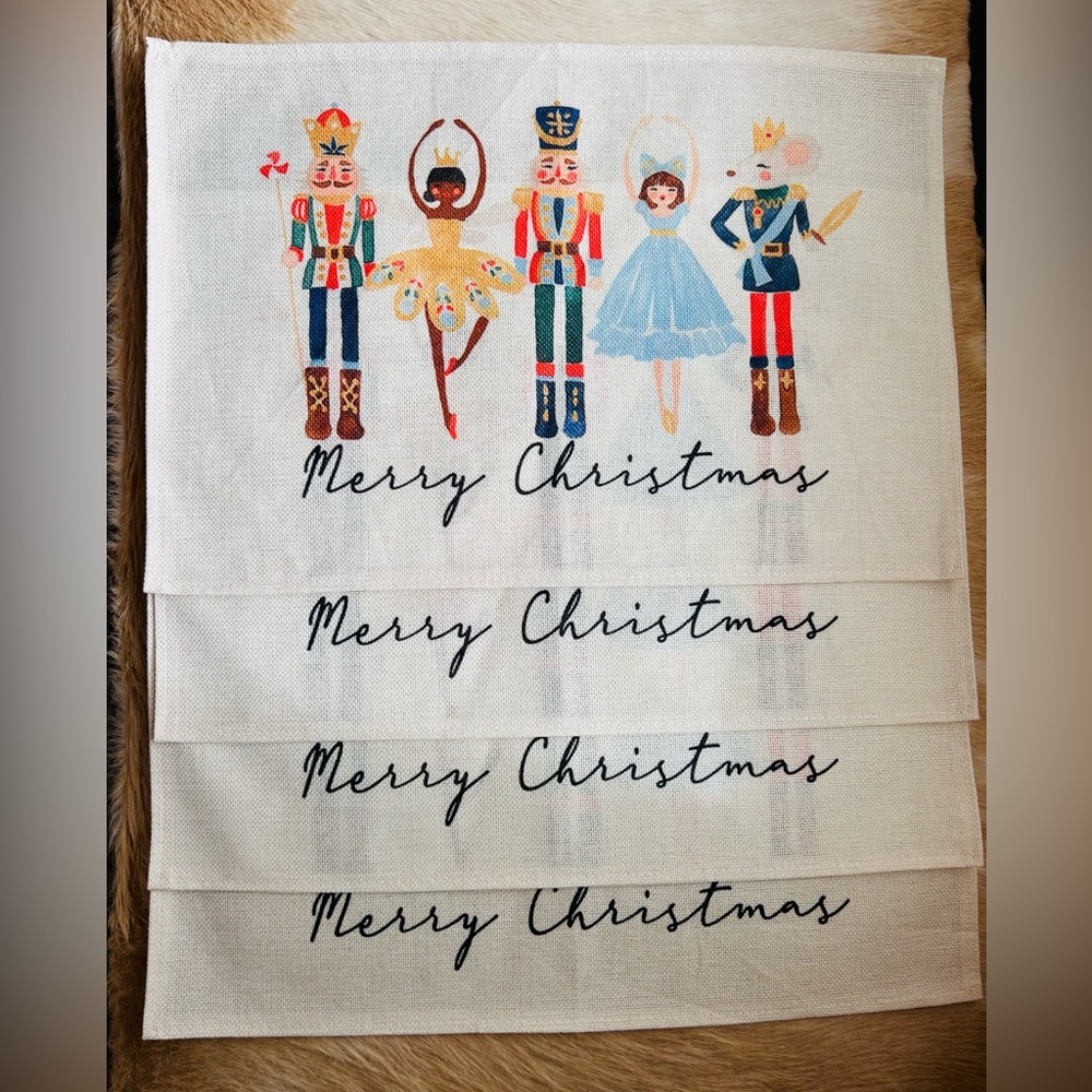 Anthropologie Nutcracker Christmas’s Placemats Set of 4 NEW